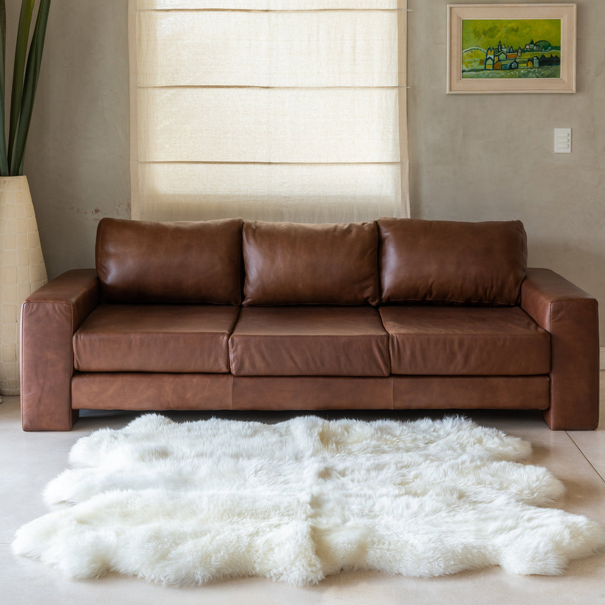 Natural Shape Sheepskin Rug 6'x6'