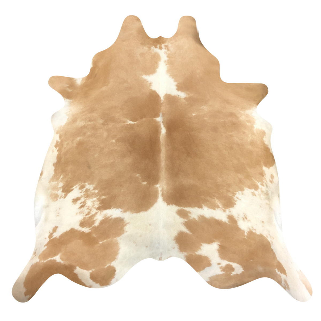 Natural Brazilian Caramel & Ivory Cowhide | Large