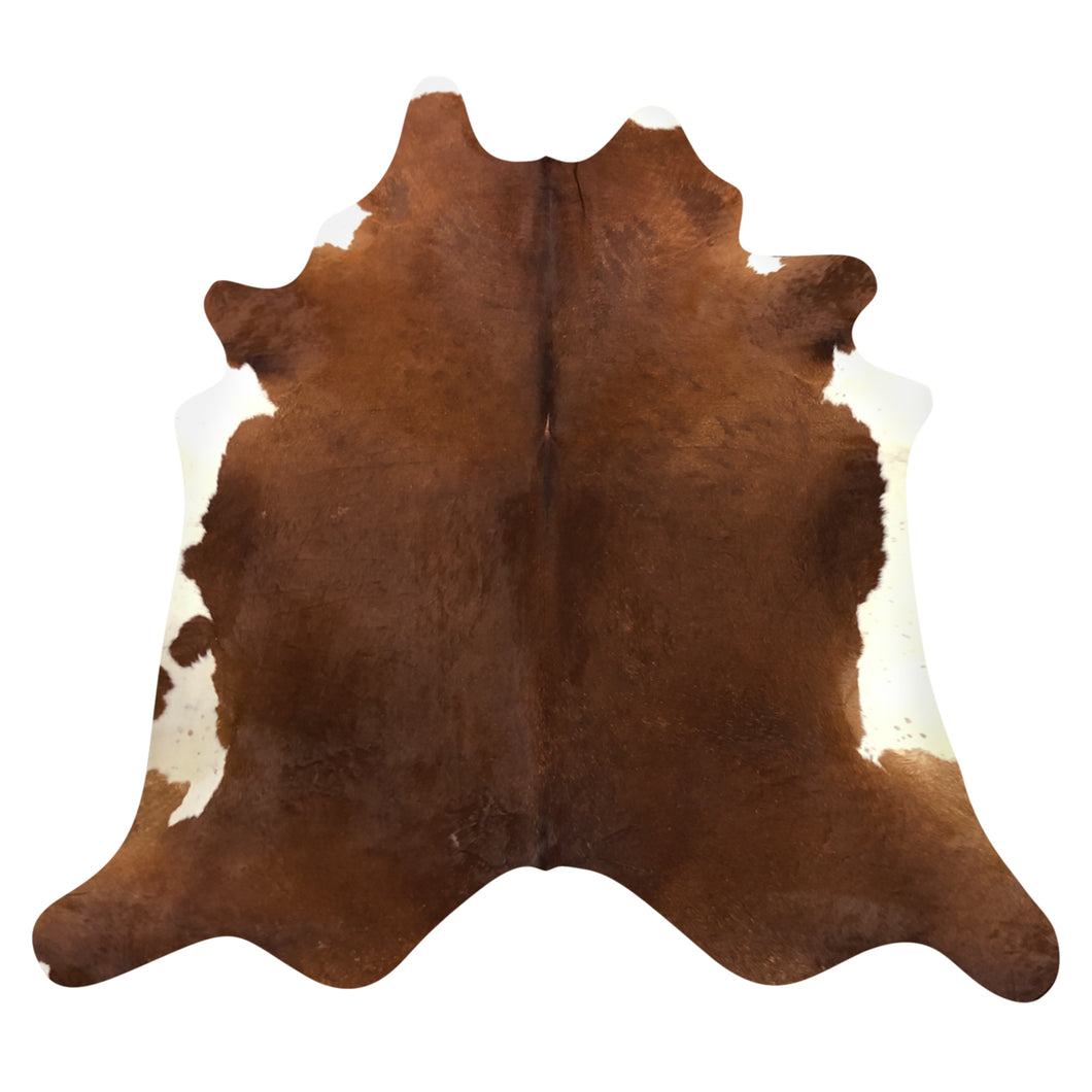 Natural Brazilian Brown White Belly Cowhide | Large
