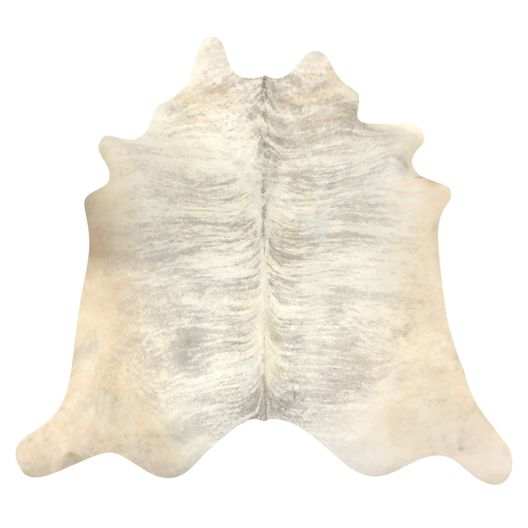 Natural Brazilian Ivory & Grey Brindle Cowhide | Small