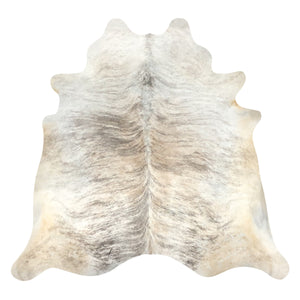 Natural Brazilian Ivory & Grey Brindle Cowhide | Large