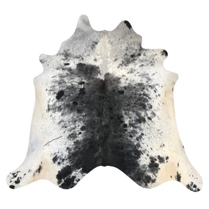 Natural Brazilian Salt & Pepper Ivory & Espresso Cowhide | Large