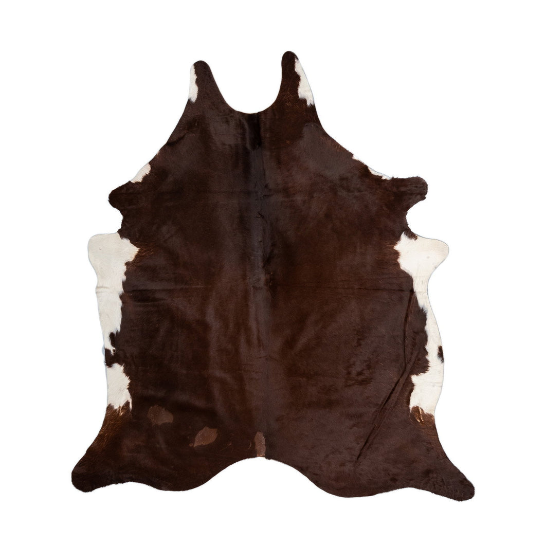 Natural Brazilian Cowhide Rug -  Chocolate & Ivory