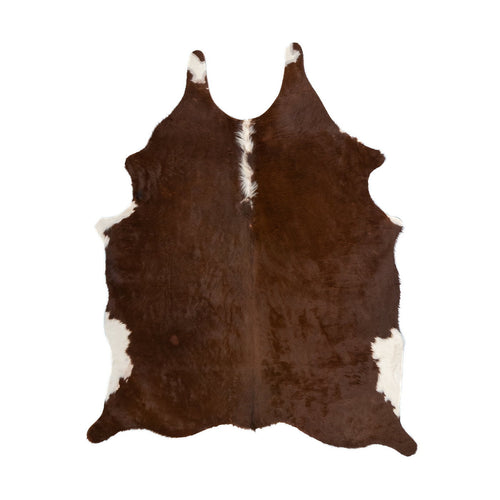 Natural Brazilian Cowhide Rug -  Chocolate & Ivory