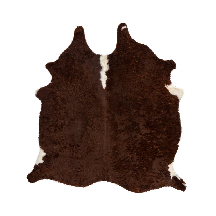 Natural Brazilian Cowhide Rug -  Chocolate & Ivory