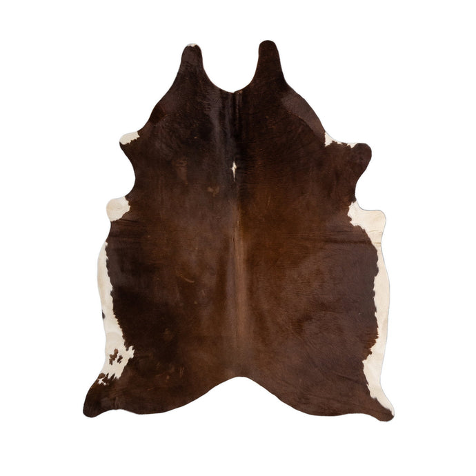 Natural Brazilian Cowhide Rug -  Chocolate & Ivory